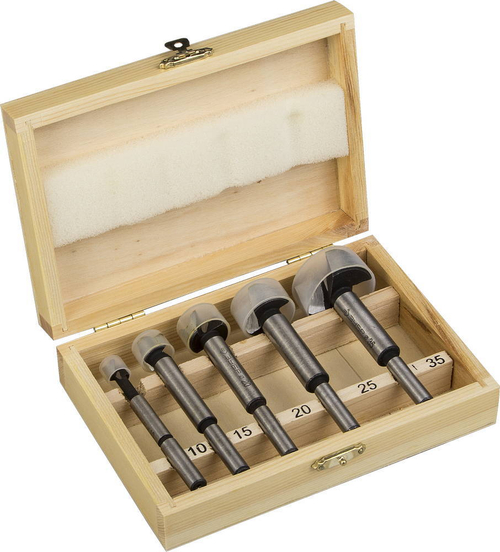 ЗУБР 5 шт., 10-15-20-25-35мм, набор сверл форстнера по дереву, фанере, ДСП