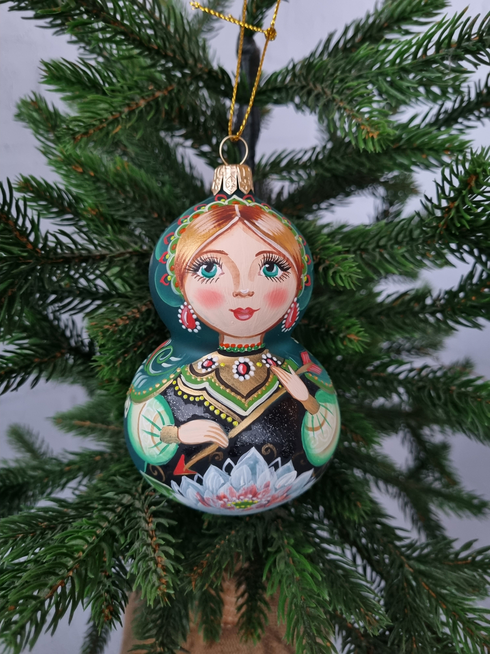 Матрешка стеклянная "Лягушка Царевна"