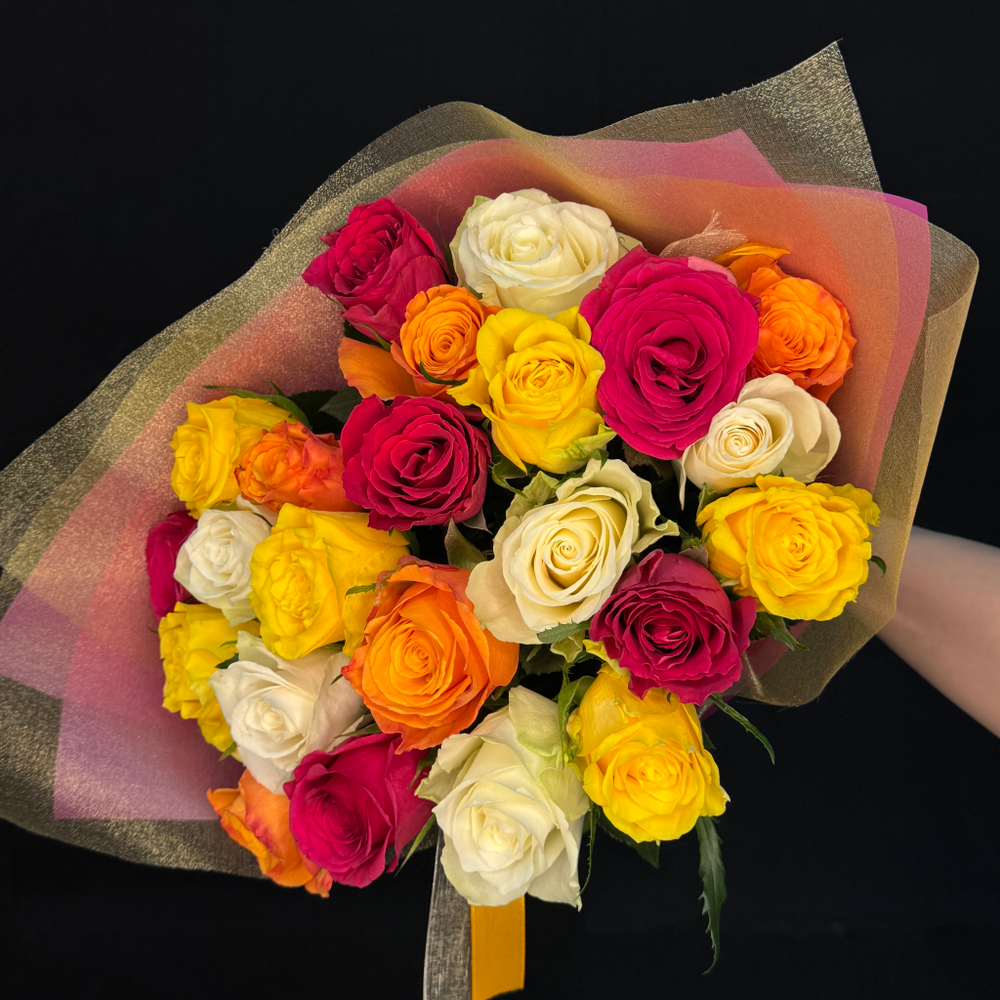 Букет из микса 25 кенийских роз