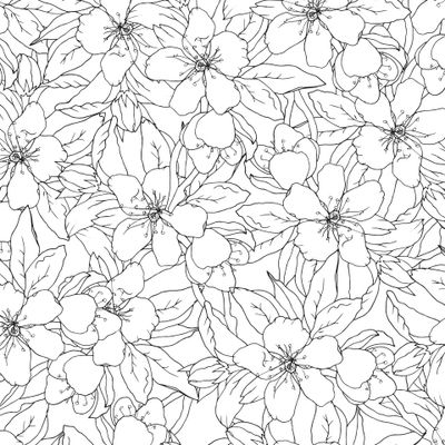 Черно-белый цветочный принт