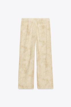 ZARA БРЮКИ С ЗАЩИПАМИ — ZW COLLECTION, ЭКРЮ