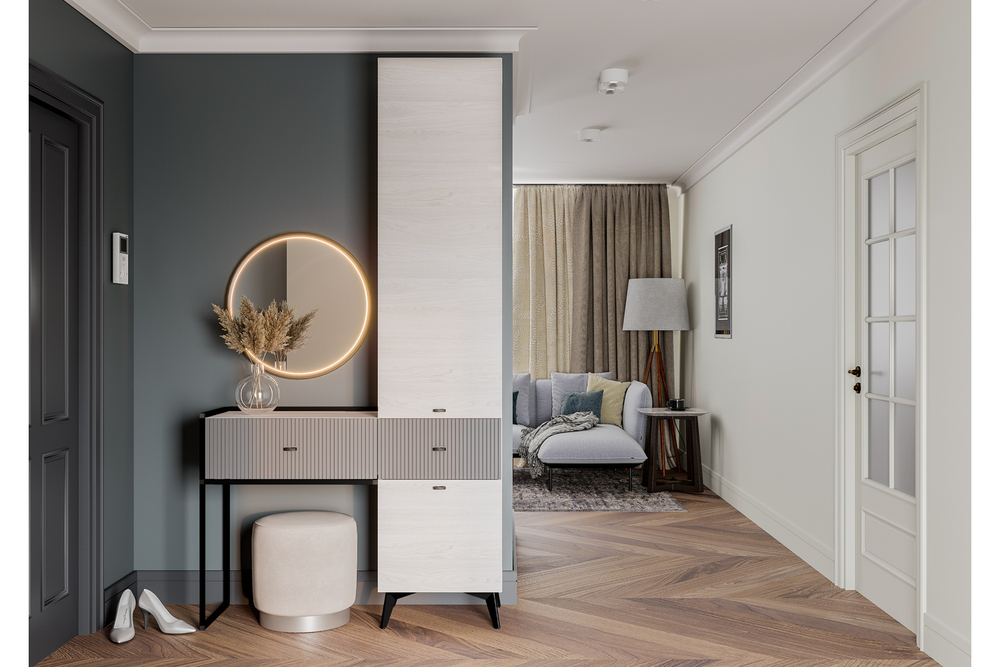 Прихожая Норд ПР-06, Ясень белый, Маренго