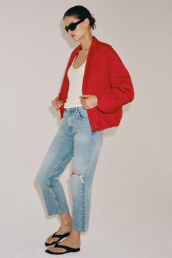 ZARA УКОРОЧЕННЫЕ ДЖИНСЫ RELAXED BOOTCUT СО СРЕДНЕЙ ПОСАДКОЙ — ZW COLLECTION, ГОЛУБОЙ