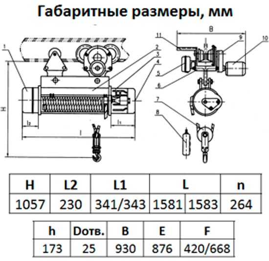 Таль электрическая TOR ТЭК (CD) г/п 3,2 т 24 м