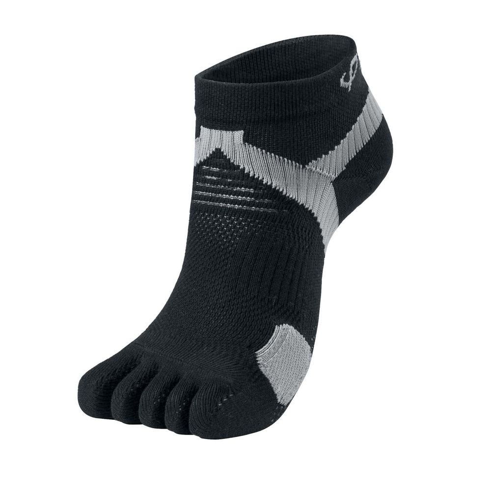 Беговые суппортированные носки PHITEN с раздельными пальцами черно-серые