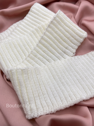 Подвяз вязаный белый (теплый белый) 0,7-0,75 м, ширина 6 см