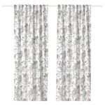 Комплект штор IKEA PUSSMUN (ПУССМУН), Белый с рисунком, 145х250 см, 2 шт