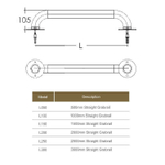 Поручень для бассейна Emaux 1.5m L150 AISI-316