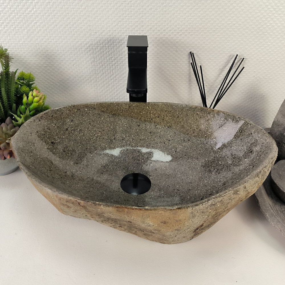 Раковина из речного камня RS-64870 51*34*15 0862
