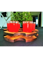 Деревянная шотница из кедра с 6 стопками.