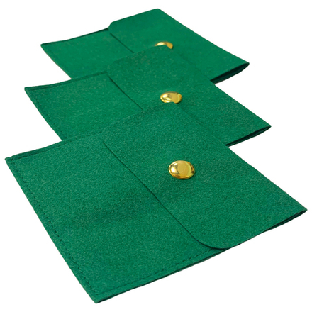 Мешочек замшевый плоский с кнопкой, 80х80 мм, 10 штук