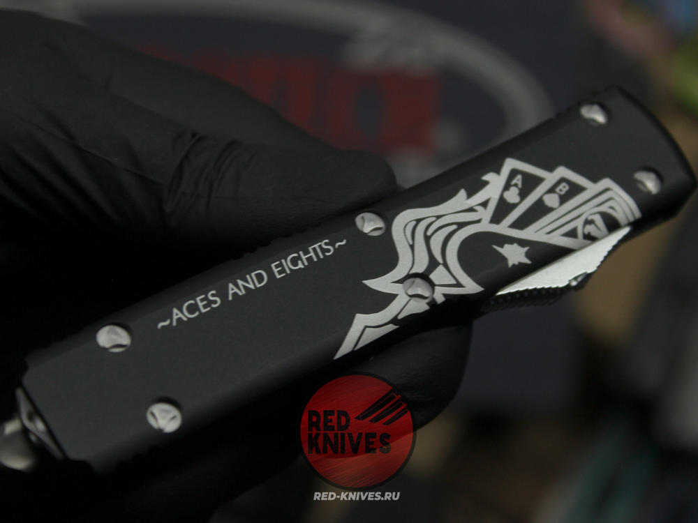 Нож Microtech Ultratech "Dead Man's Hand" T/E A+++ Tanto (Левый) - клинок апокалиптик