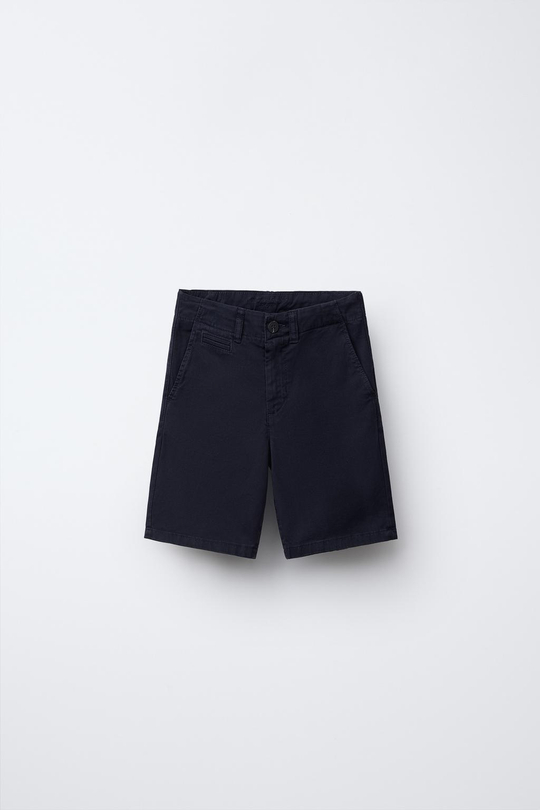 ZARA БАЗОВЫЕ ШОРТЫ ЧИНОС, МОРСКОЙ СИНИЙ