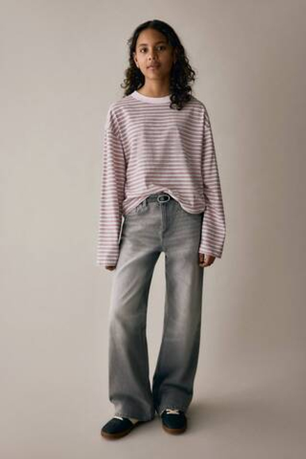 H&M Джинсы Baggy Fit Bootcut, светло-серый