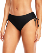 Черные женские плавки с утяжкой по бокам (Размер: XS) (Цвет: черный)