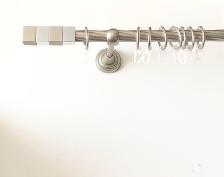 Карниз кованый витой "Квартер" d19 мм однорядный, цвет хром матовый