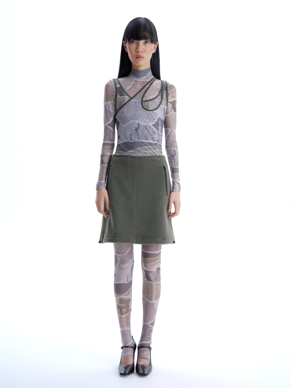 Юбка флисовая хаки