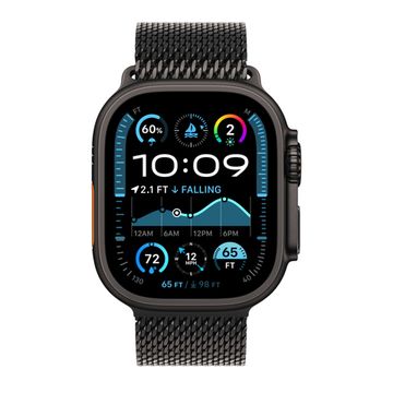 Apple Watch Ultra 2 GPS + Cellular, 49 мм, корпус из черного титана, ремешок Milanese черного цвета, размер M