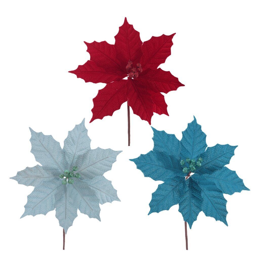 GAEM Цветок искусственный "Пуансеттия", L25 W25 H18 см, 3в.