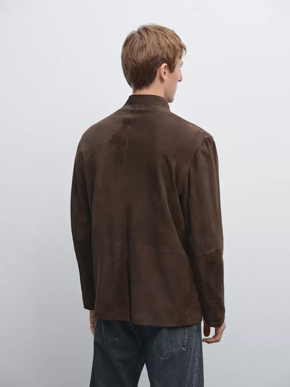 Massimo Dutti Замшевая куртка, шоколадный