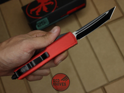 Нож Microtech Ultratech T/E - красная рукоять, танто черный клинок RK-353