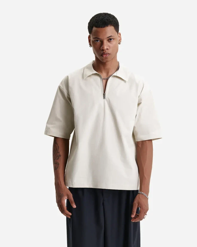 Рубашка-поло бежевая