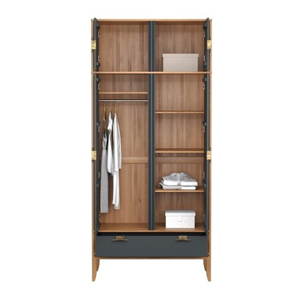 Антресоль 2х дверного шкафа «Бридж» браун/серый 7012