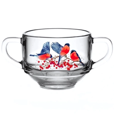 Бульонница стеклянная 480мл «Снегири» D53772/06
