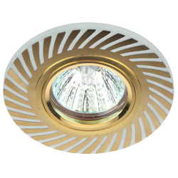 DK LD39 WH/GD /1 Светильник ЭРА декор cо светодиодной подсветкой MR16, белый/золото