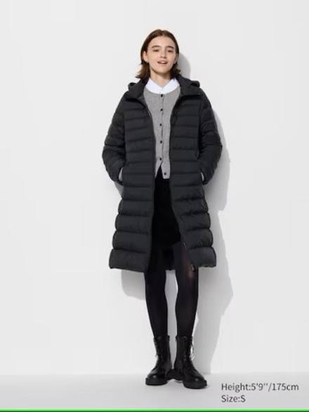 UNIQLO ЛЕГКИЙ ПУХОВИК, ЧЕРНЫЙ