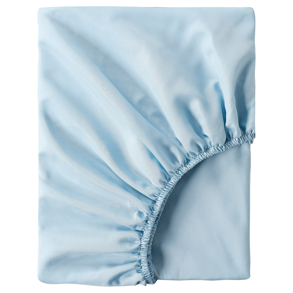 IKEA BRUKSVARA  (ИКЕА БРУКСВАРА)  -  Простыня на резинке, голубая, 160x200 см