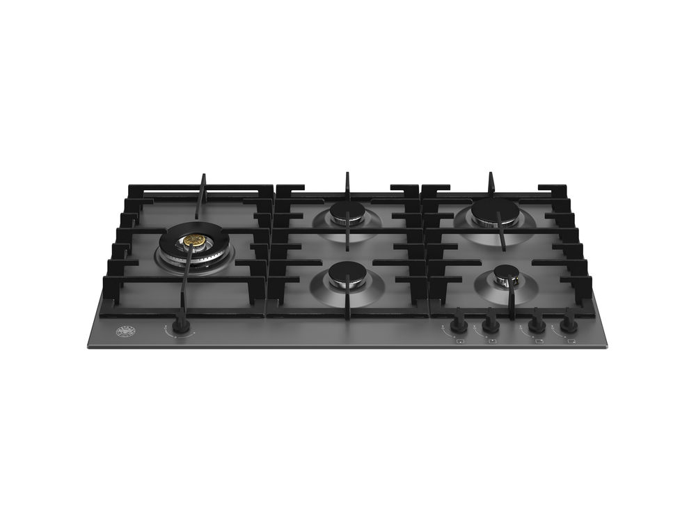 Встраиваемая газовая варочная панель Bertazzoni, конфорка dual wok сбоку, 90 см Черный матовый