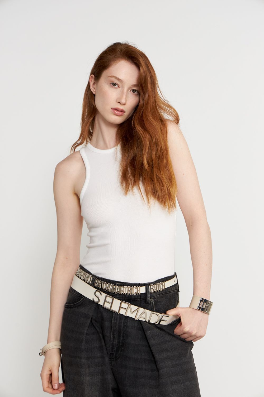 ШИРОКИЙ РЕМЕНЬ НА КОБУРНЫХ КНОПКАХ SELFMADE MILK