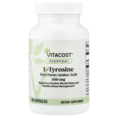 Vitacost, Everyday, L-тирозин, 500 мг, 100 капсул