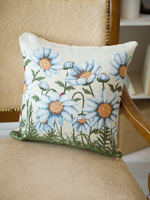 Декоративный гобеленовый чехол для интерьерной подушки Ромашки (38*38)