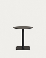 Dina Садовый круглый стол черный на черном металлическом основании Ø 68x70