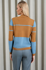 22957 Джемпер женский (бежево-голубой)