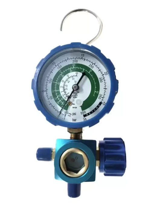 Манометрический коллектор FavorCool 468GL со смотровым стеклом R22/134/407/410; 1 вентильный, с мановакуумметром до 38 бар