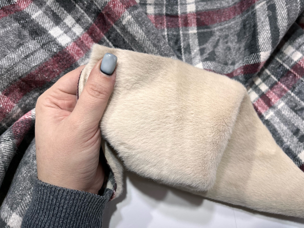 СЕРАЯ - Клетка варенка на меху норка (КРВ592 Олеся)