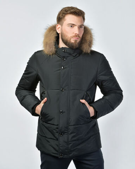 Куртка с отделкой из меха енота