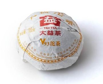 Чай Шу пуэр 2018 г. «V93» марки «Даи» завода «Мэнхай» 100 г.