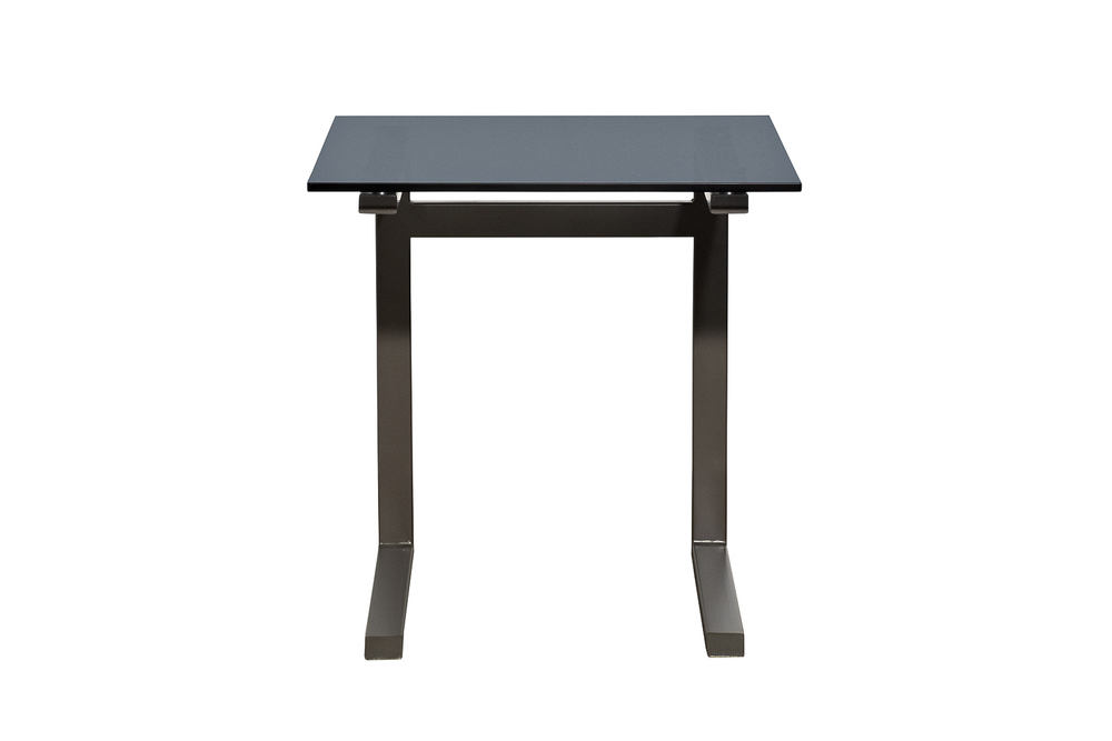 Стол журнальный приставной серый, стекло тонированное 50x50x50см Garda Decor