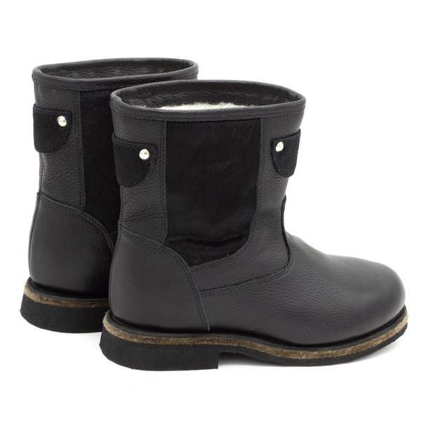 Унты укороченные мужские из кожи теленка и замши