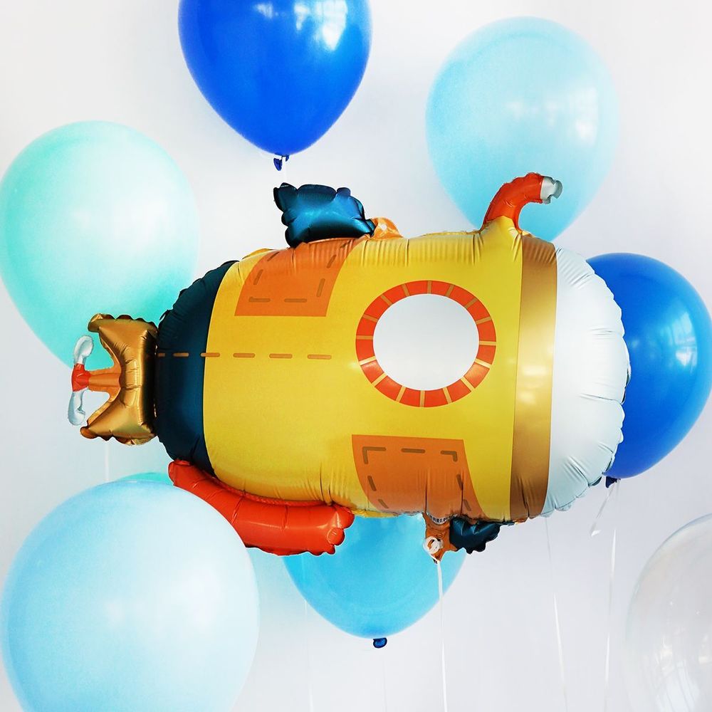 Набор шаров с гелием для оформления праздника с подводной лодкой