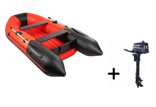Таймень NX 2800 НДНД красный-черный + PARSUN T 5.0 BMS (комплект лодка + мотор)