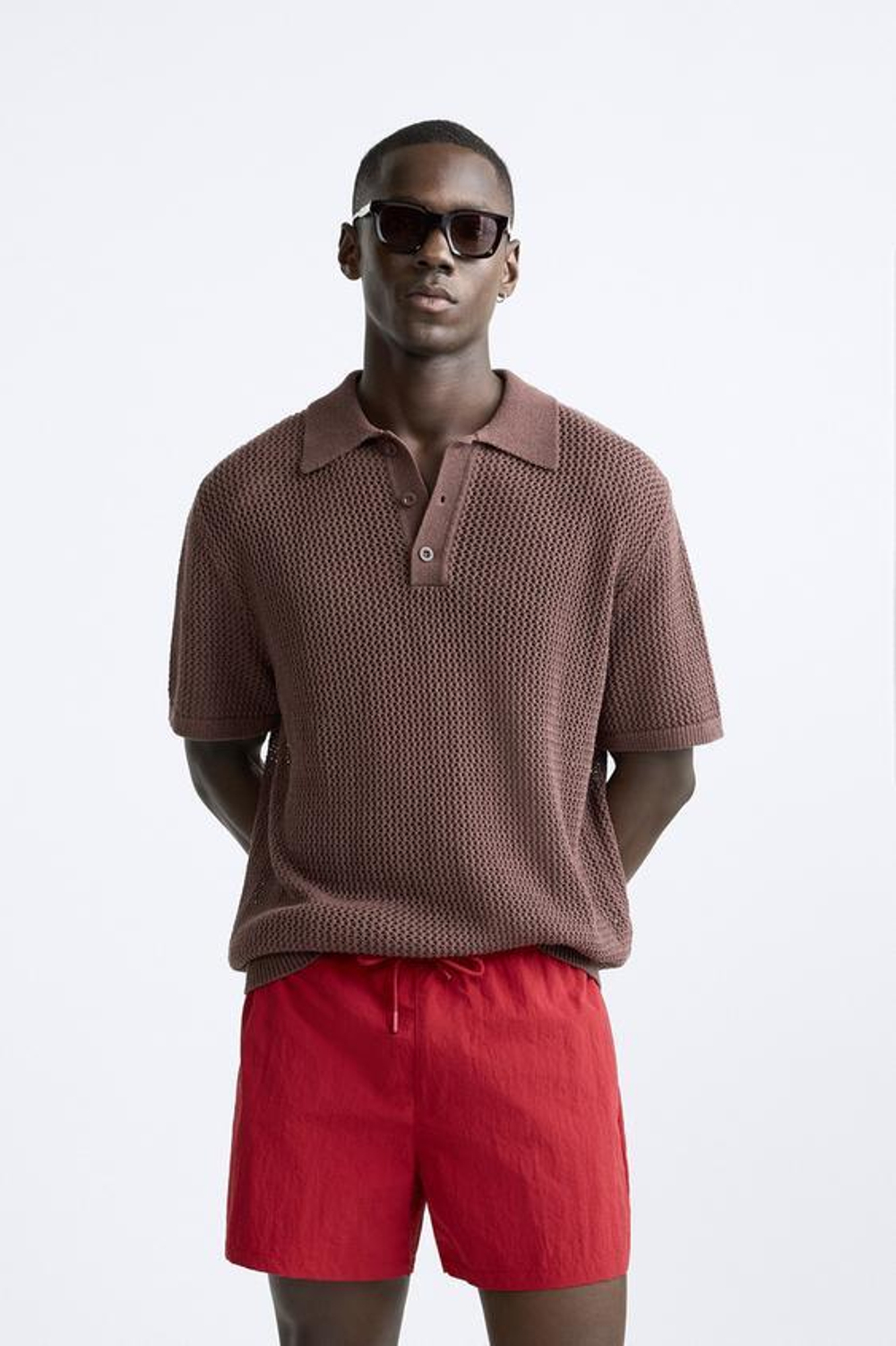 ZARA ПЛАВКИ КЛАССИЧЕСКОГО КРОЯ, КРАСНЫЙ