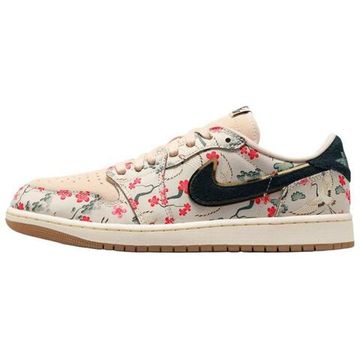 Jordan Air Jordan 1 Винтажные баскетбольные кроссовки Лоу-Топ Бежевый Унисекс