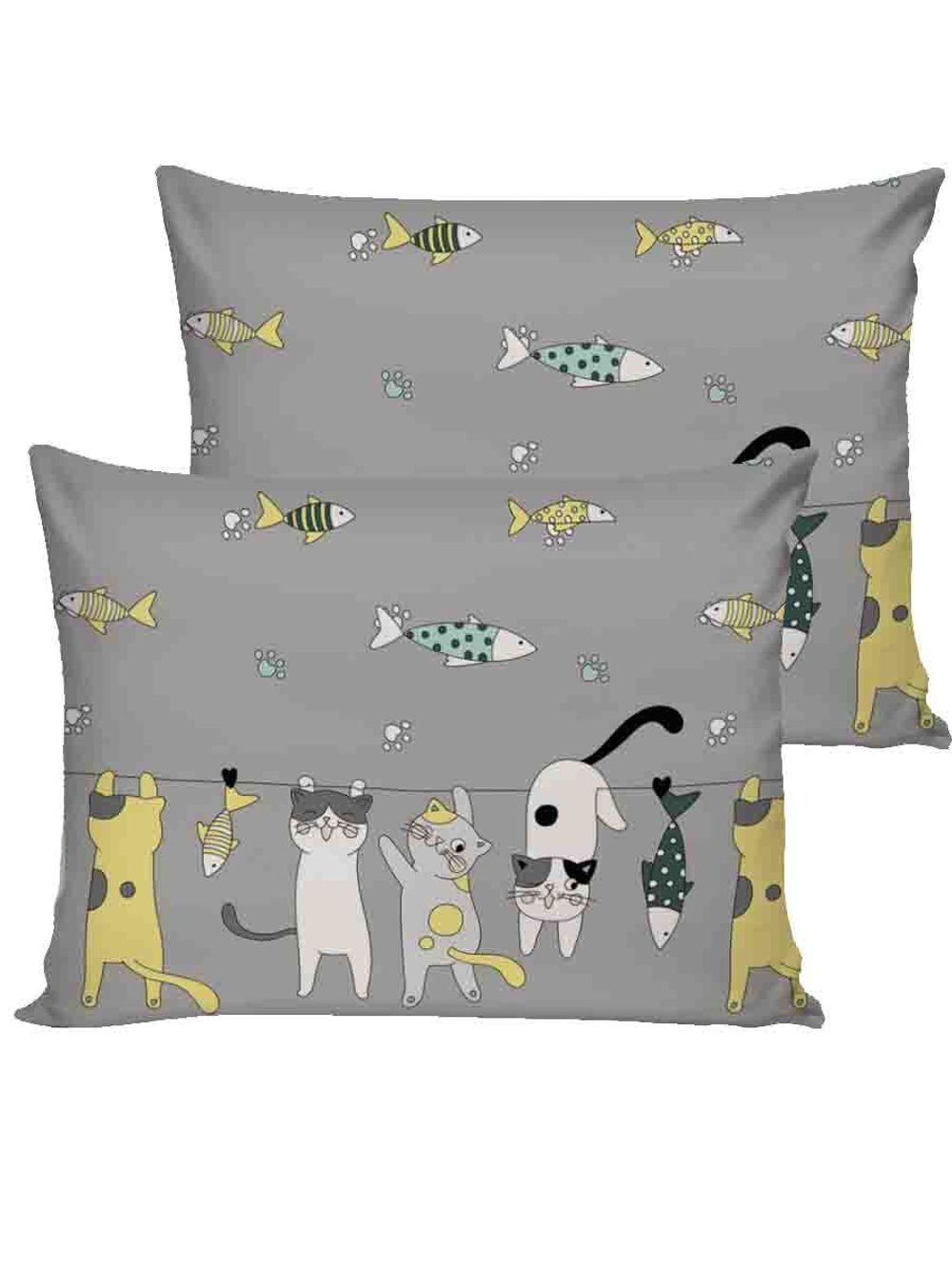 Наволочка комплект 2шт поплин Сказка "Рыболовы" 50x70 см