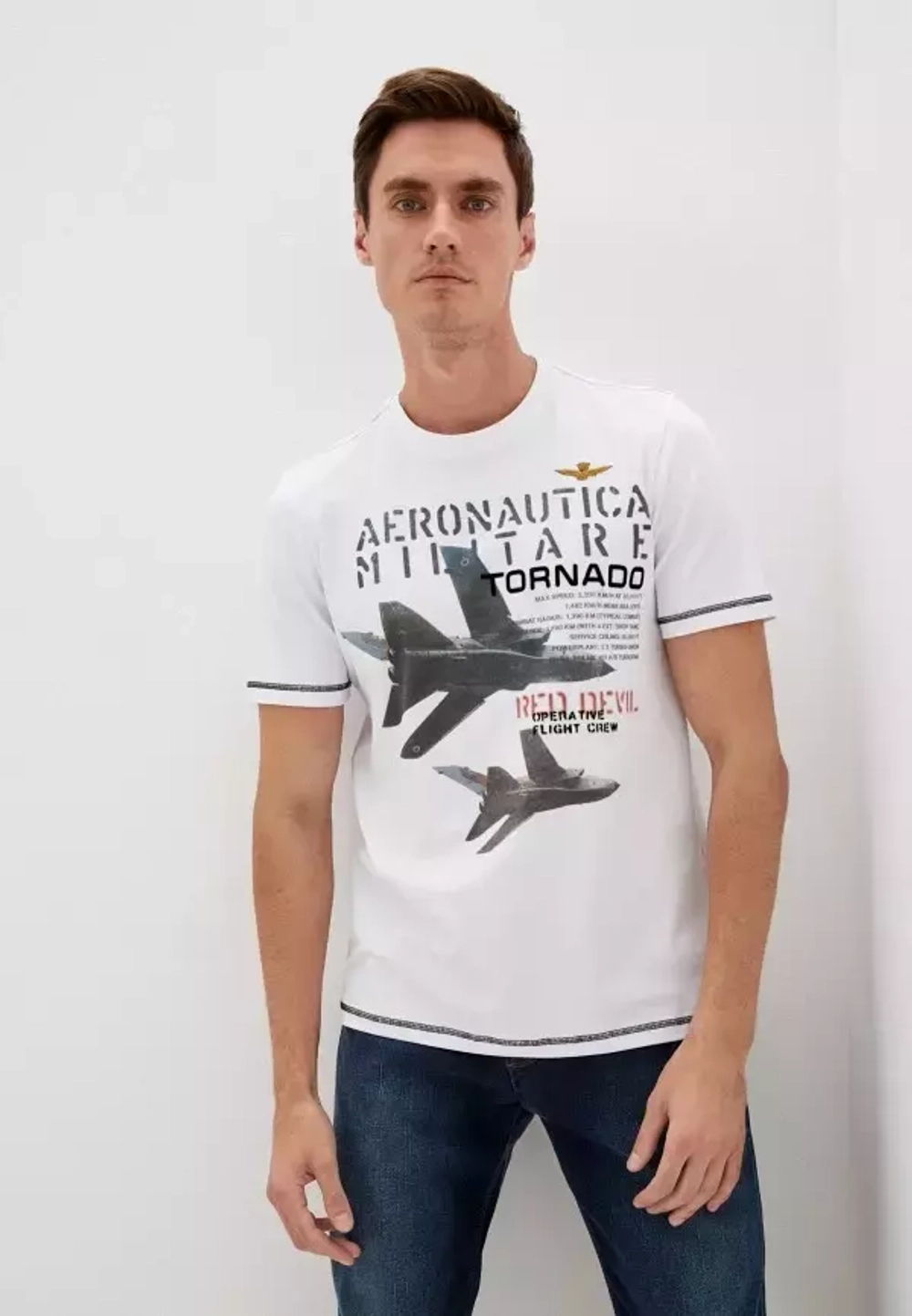 Футболка с принтом самолет Торнадо AERONAUTICA MILITARE