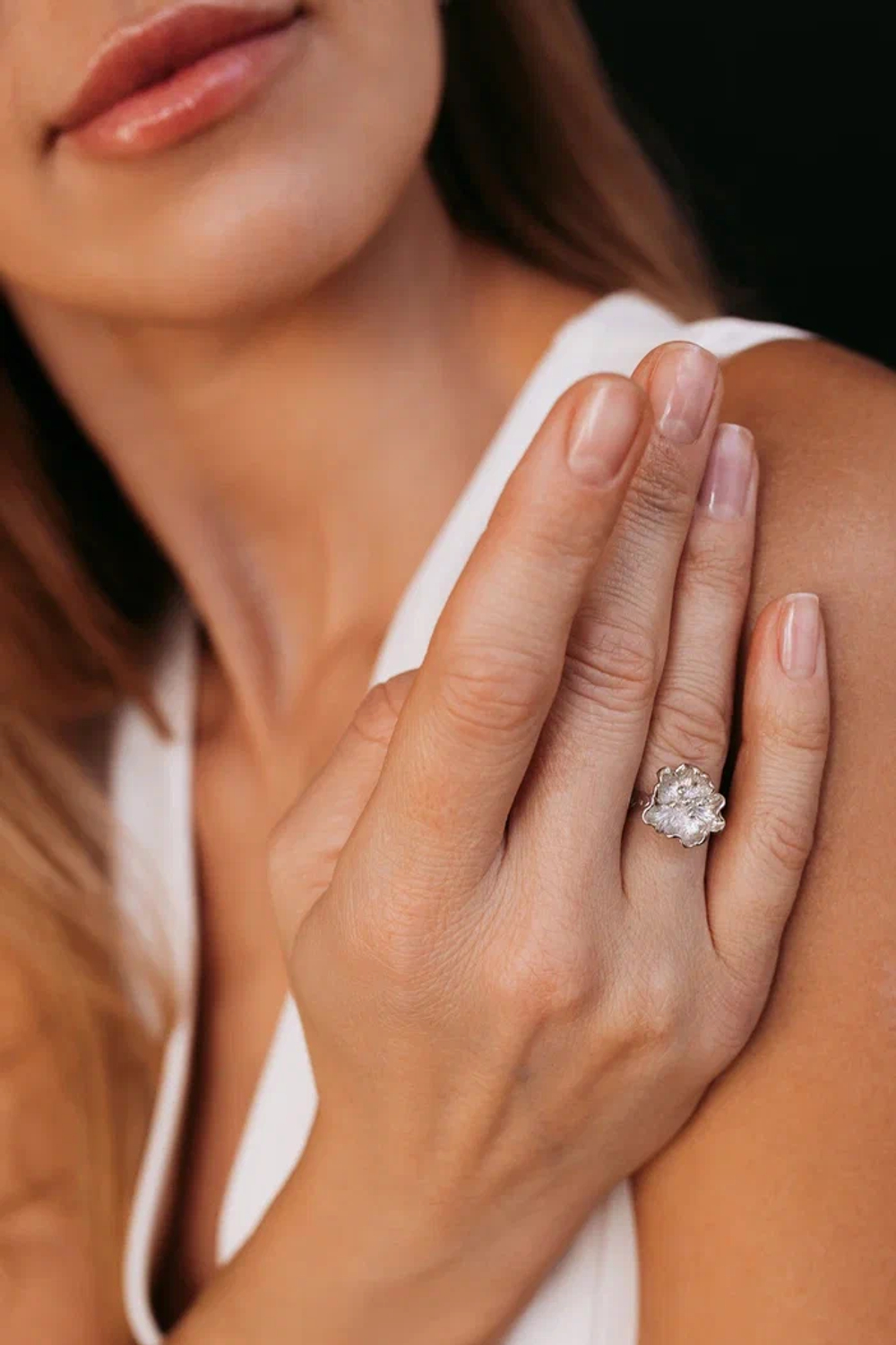 Кольцо "Цветок" в серебре